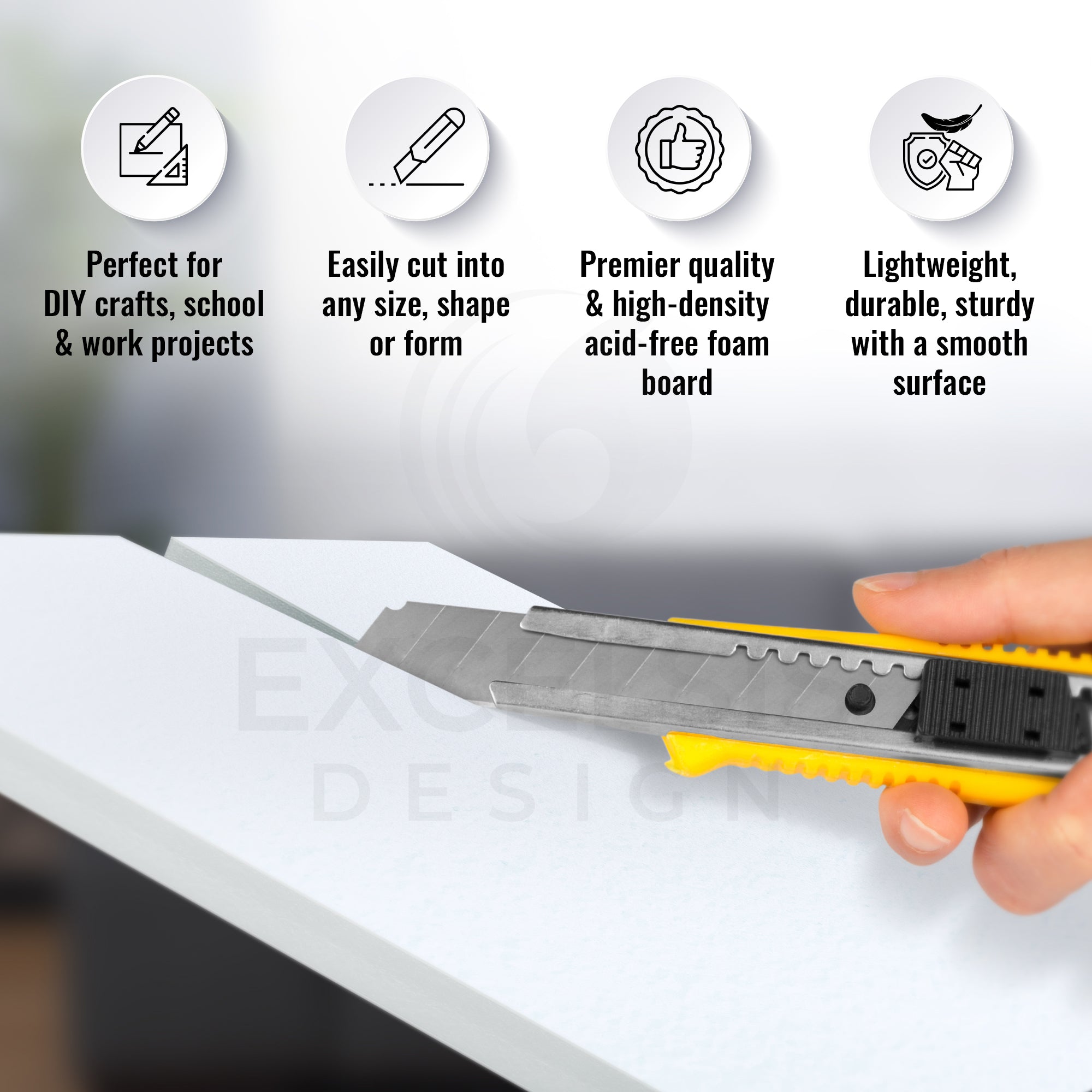 15 Pack Acid-Free Foam Board Sheets for Art and Crafts